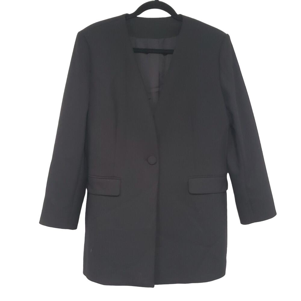 & Other Stories Black Single-Button Long Blazer